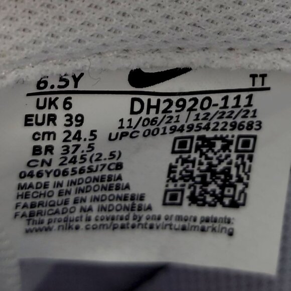 Nike Air Force 1 Youth Shoes DH2920-111 White Leather Size 6.5Y EU 39 Sneakers - Picture 2 of 14